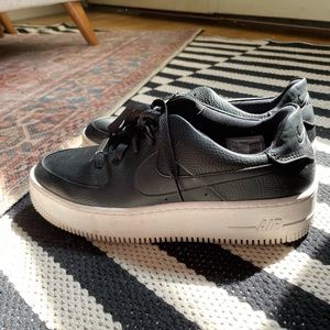 Nike Black Air Force Ones - Size 10 Woman’s / Size 8 Mens